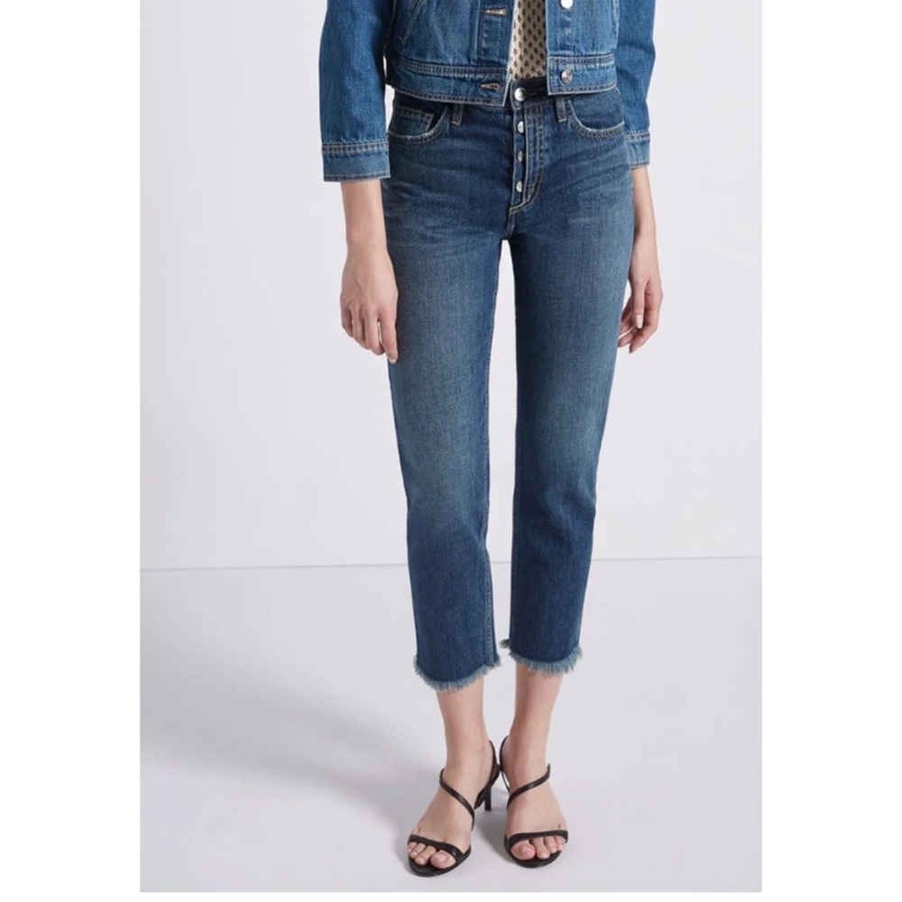 Current Elliot The Exposed Fly Vintage Crop Jean in Bermuda Sz 29 NWT Designer